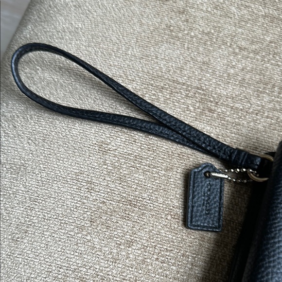 Coach Black Pebbled Leather Wristlet - Picture 3 of 10